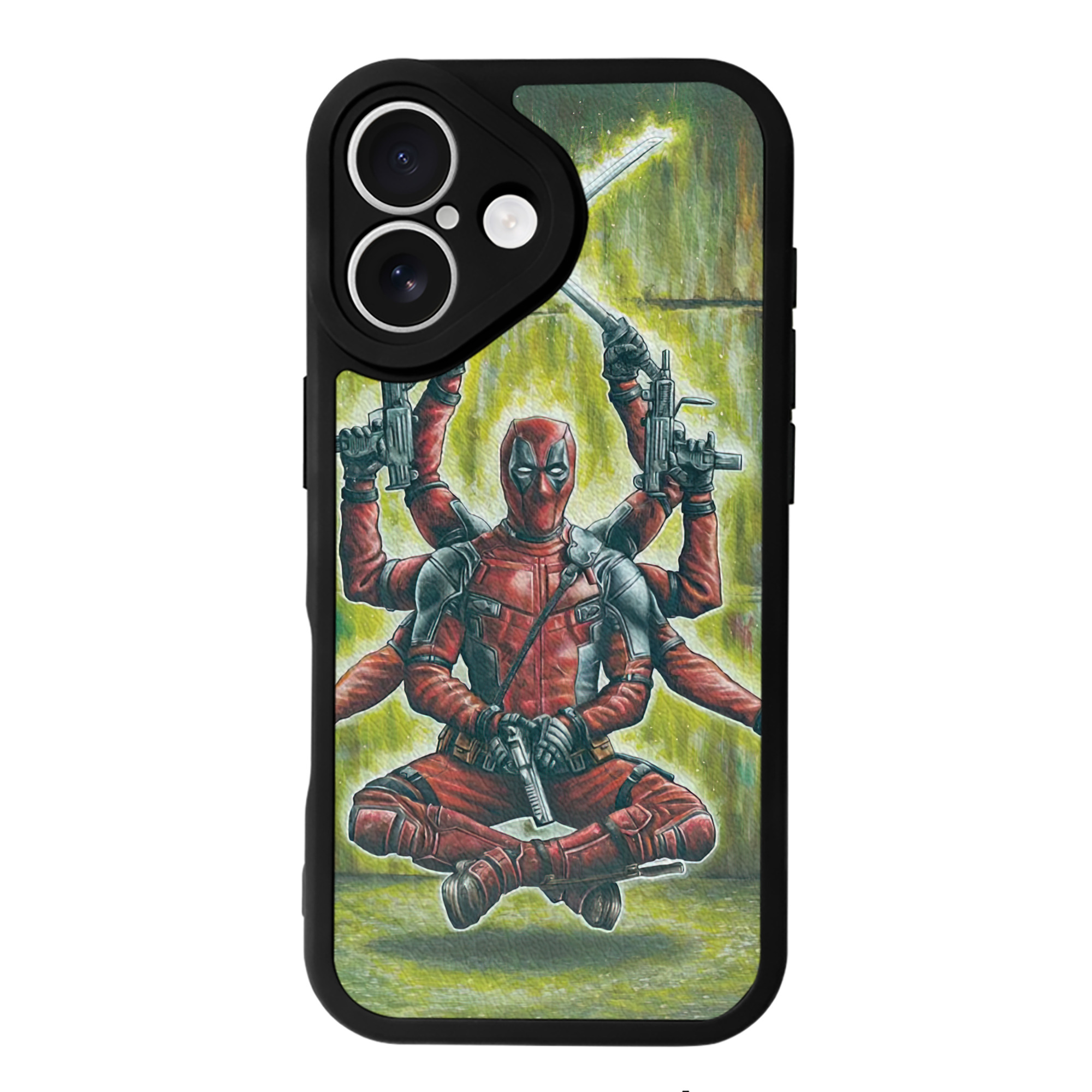 （画像用） Deadpool デッドプール 【iPhone 16シリーズ対応】シリコンスマホケース（レザー調） 材質：シリコン
